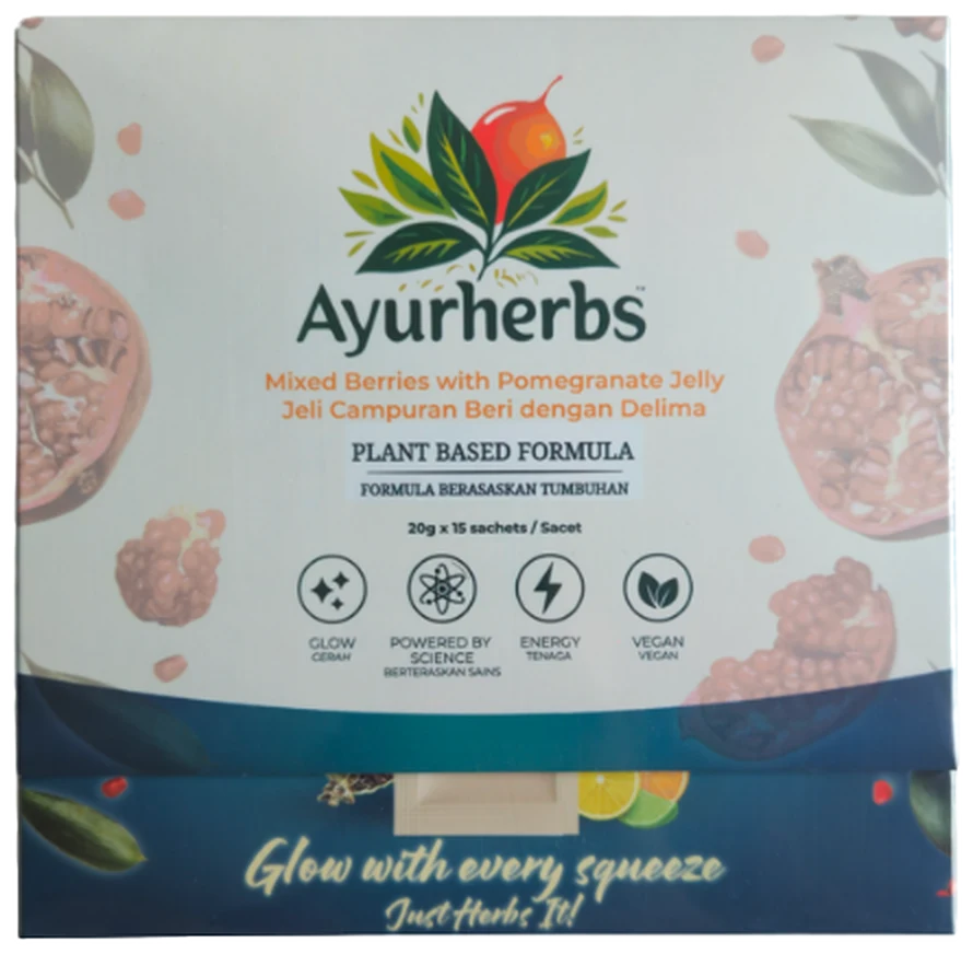 The Ayurherbs Botanical Jelly box, 20g by 15 sachets